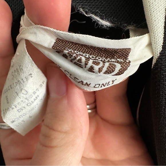 Vintage Montgomery Ward Retro Black and White Women's Maxi Dress - Picture 5 of 11